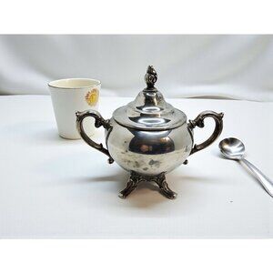 vintage 1950s w.m. rogers eagle star marked silver plate sugar bowl